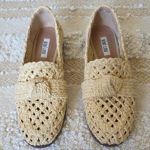 Women's Woven Slip-On Loafers - Bibi Lou Anthropologie Raffia Size 38